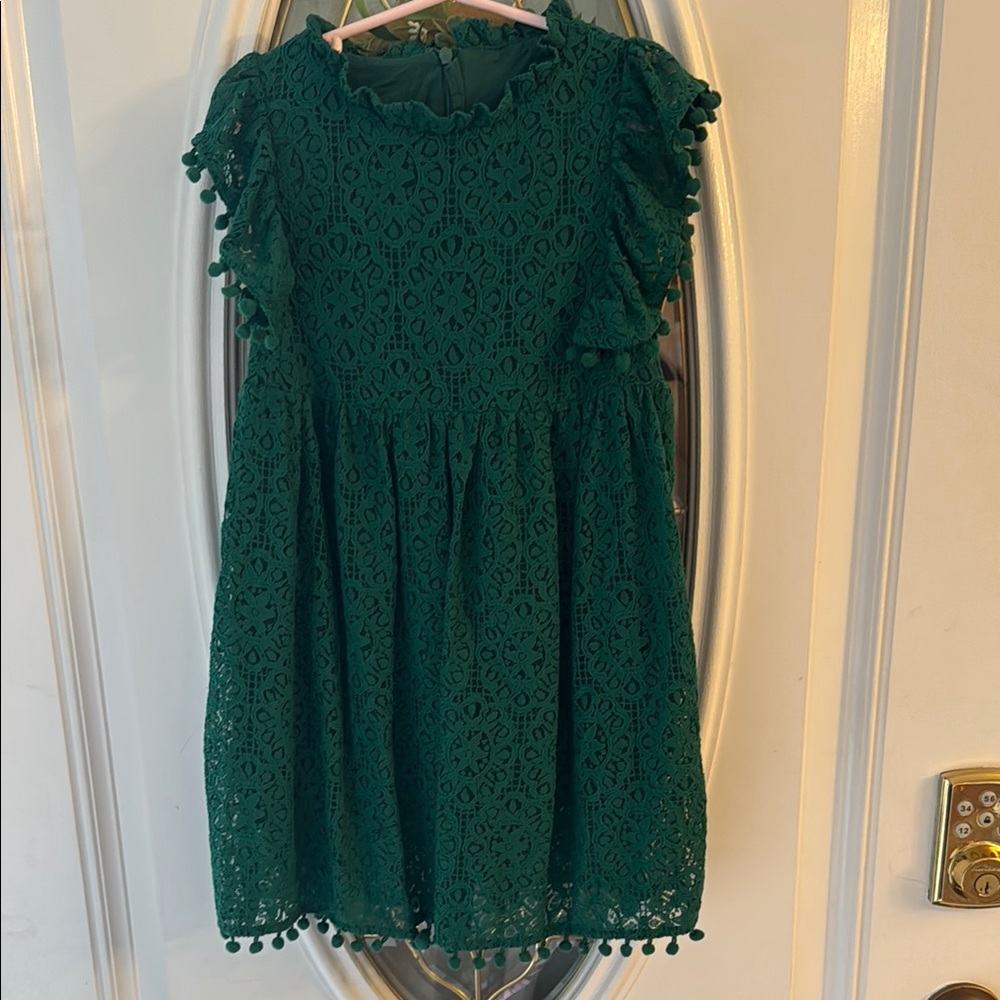 Elegant Green Lace Kids Dress